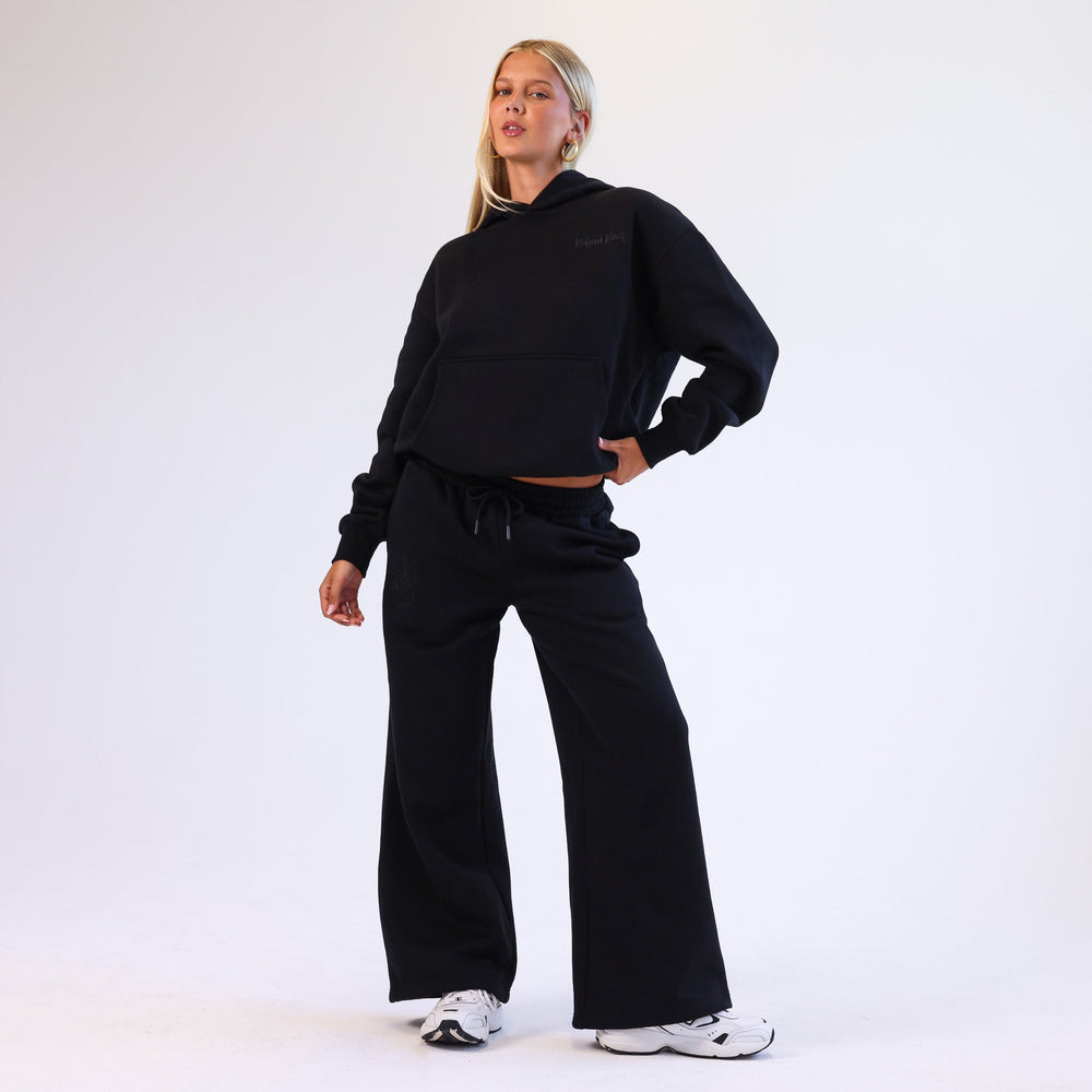 Embroidered Track Pants - Twilight Black