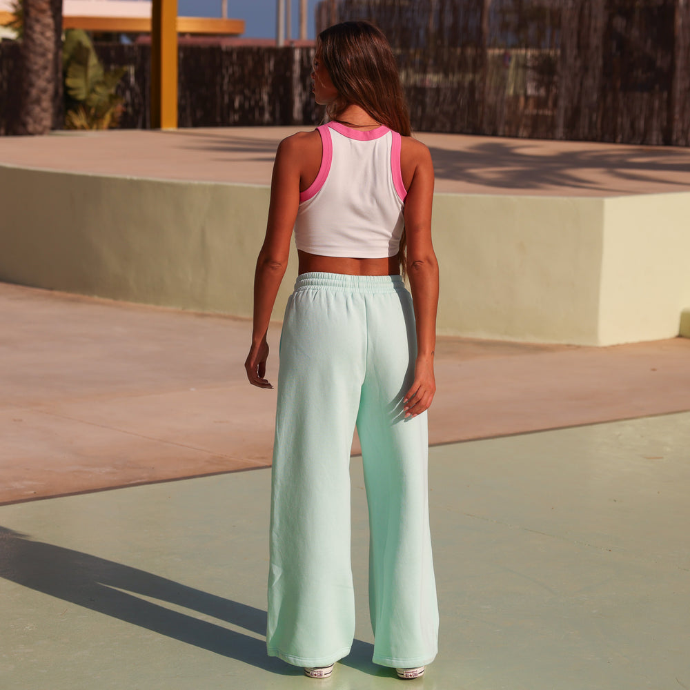 Embroidered Track Pants - Jelly Mint