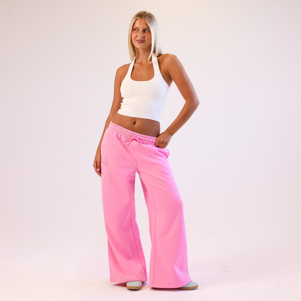 Embroidered Track Pants - Powder Puff