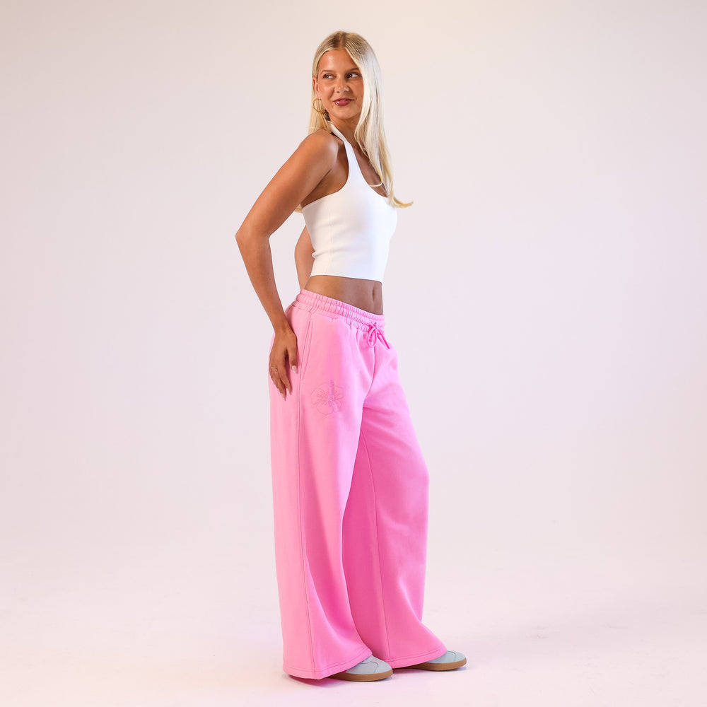 Embroidered Track Pants - Powder Puff