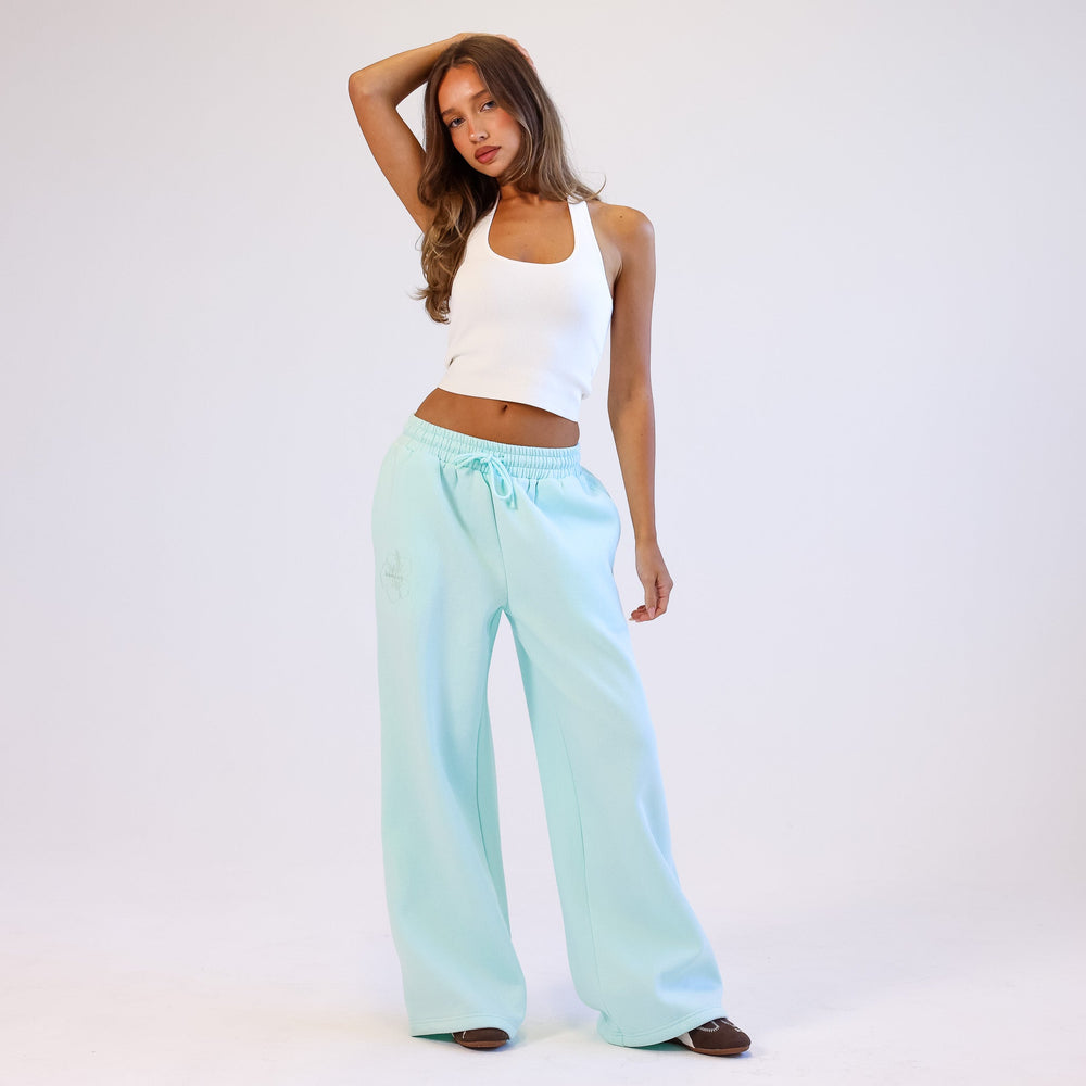 Embroidered Track Pants - Jelly Mint
