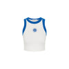 Embroidered Crop Tank Top - Blue Skies