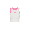 Embroidered Crop Tank Top - Pink Skies