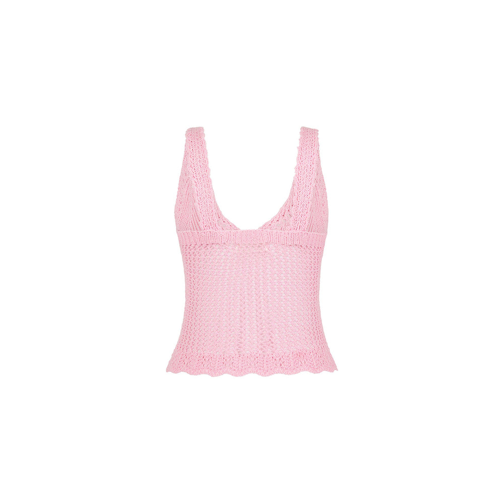 Crochet Knit Cami - Strawberry Glaze