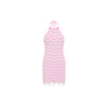 Chevron Knit Halter Mini Dress - Cotton Candy