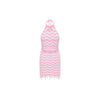 Chevron Knit Halter Mini Dress - Cotton Candy