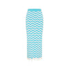 Chevron Knit Midi Skirt - Crystal Cove