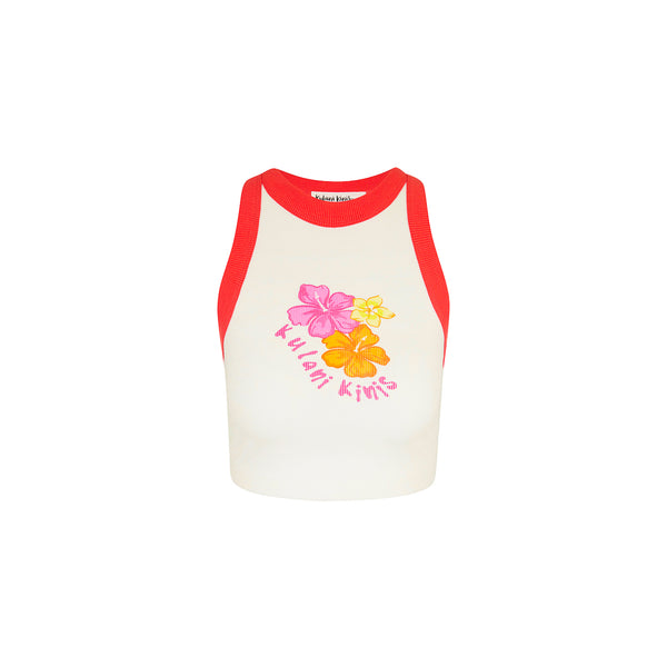 Bind Crop Tank Top - Hibiscus Kisses –Kulani Kinis AU