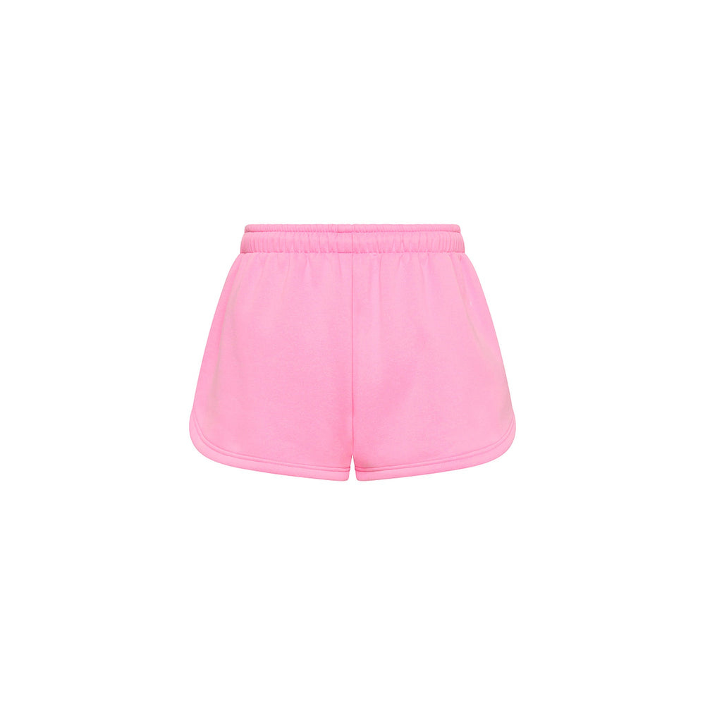 Embroidered Track Shorts - Powder Puff