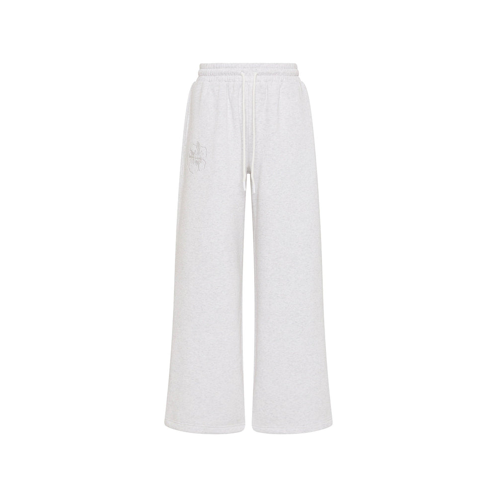 Embroidered Track Pants - Silver Stone