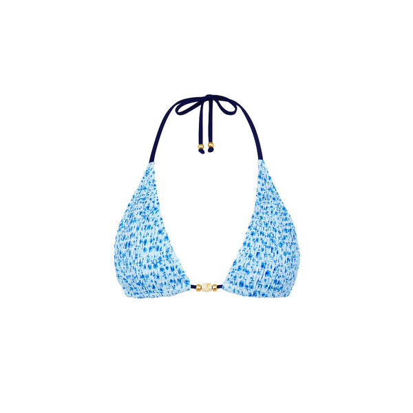 Shirred Triangle Bikini Top - Dream Flower