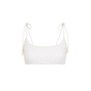 Simple Shirred Tie Crop - Natural White