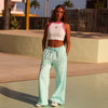 Embroidered Crop Tank Top - Pink Skies