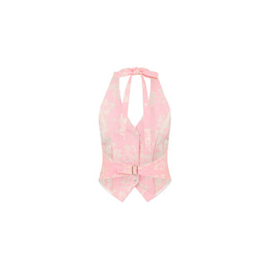 Halter Open Back Vest - Pixie Denim