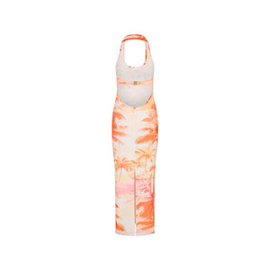Halter Mesh Maxi Dress - Wild Skies