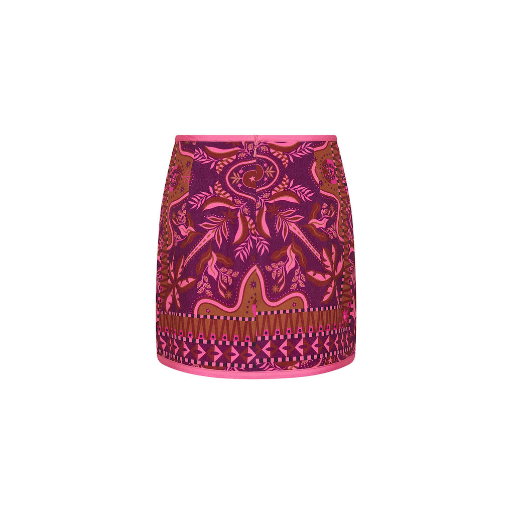 Tie Wrap Mini Skirt - Whiskey Waves