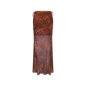 Chiffon Tie Side Maxi Skirt - Leopard Lasso