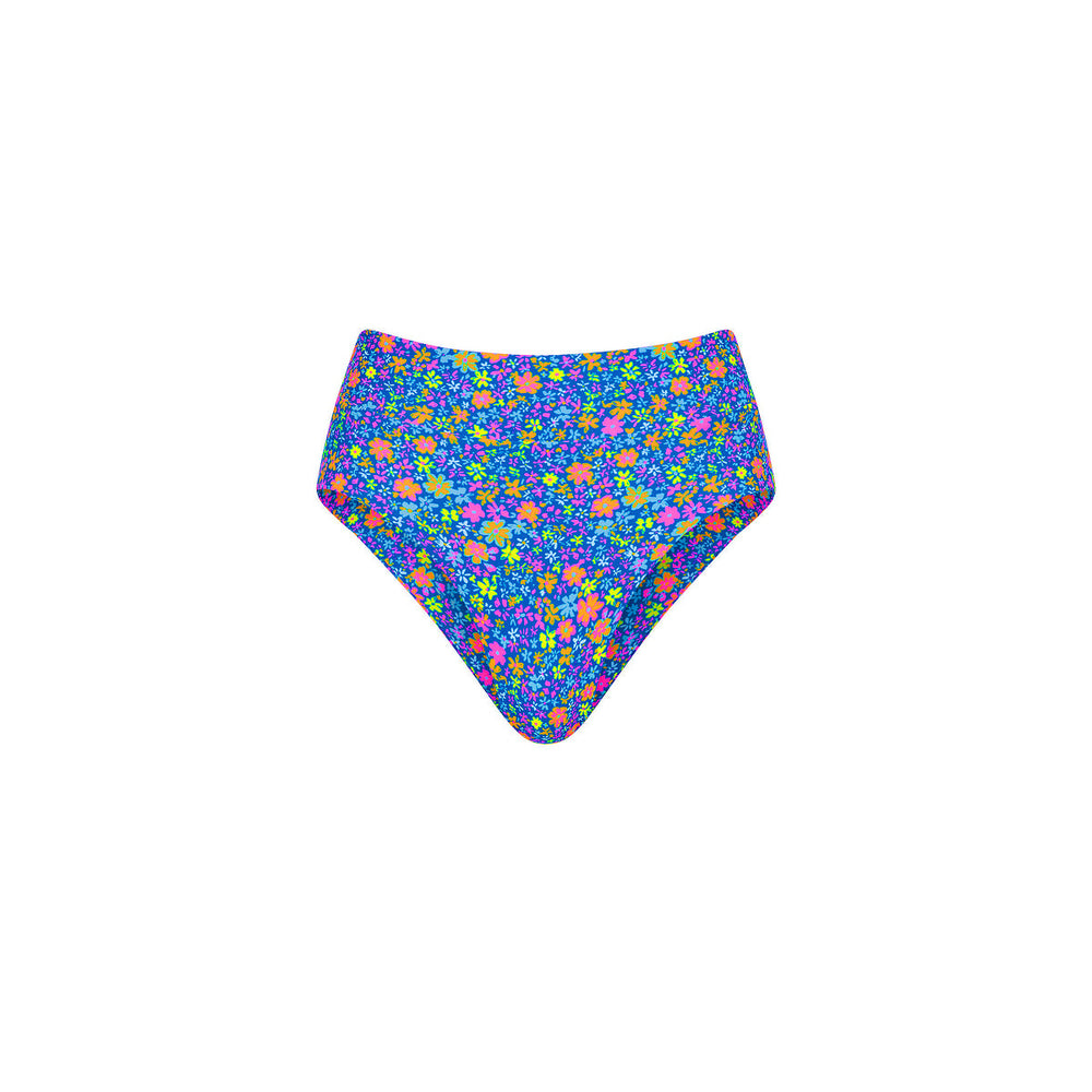 High Hip Cheeky Bikini Bottom - Electric Bloom