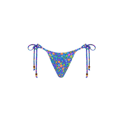 Thong Tie Side Bikini Bottom - Electric Bloom