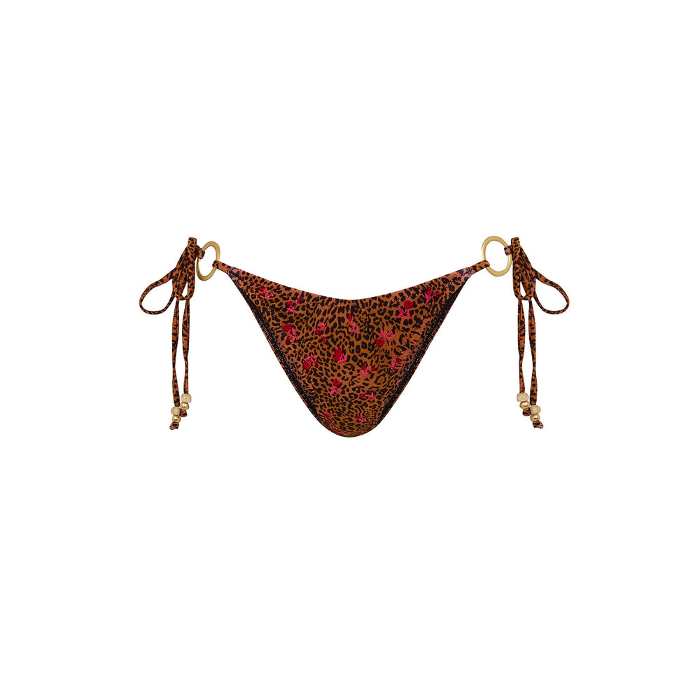 Ring Cheeky Tie Bikini Bottom - Wild Rose