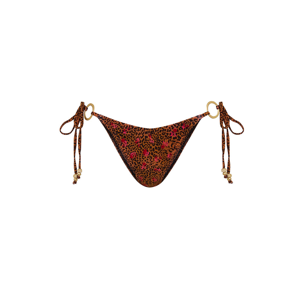 Ring Cheeky Tie Bikini Bottom - Wild Rose