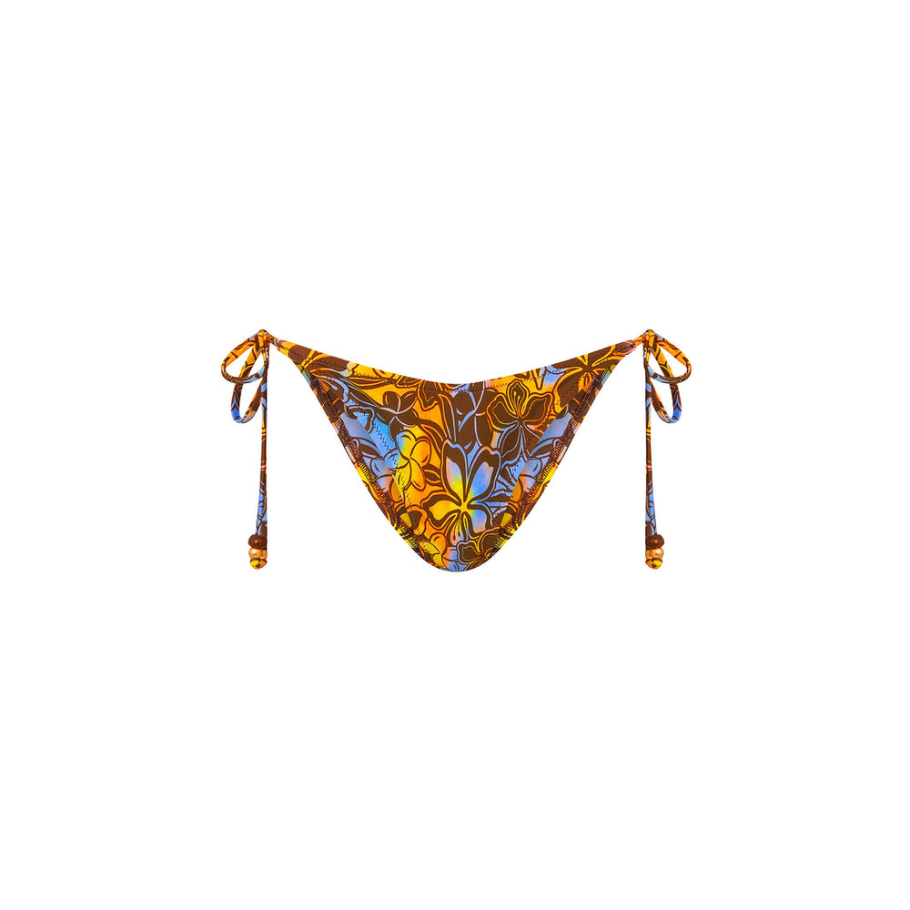 Dipped Cheeky Tie Bikini Bottom - Frangipani Fizz