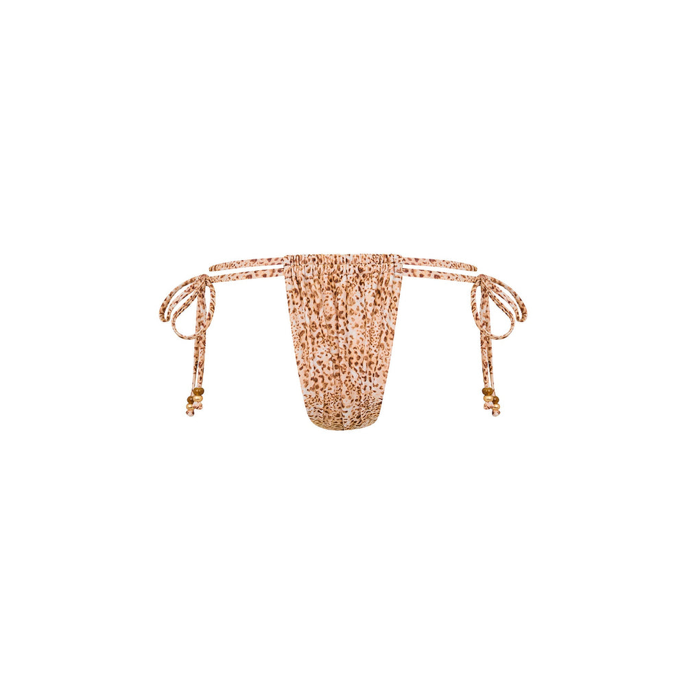 Tie Ruched Thong Bikini Bottom - Wild Skies