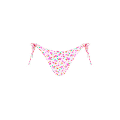 Braided Tie Classic Cut Bikini Bottom - Flamingo Flora