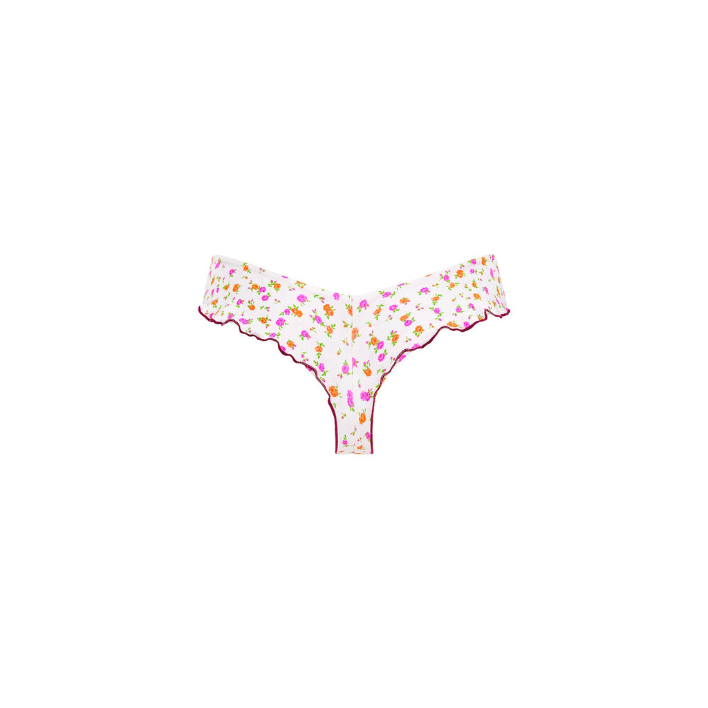 Lettuce Frill Thong Bikini Bottom - Rosie Posie