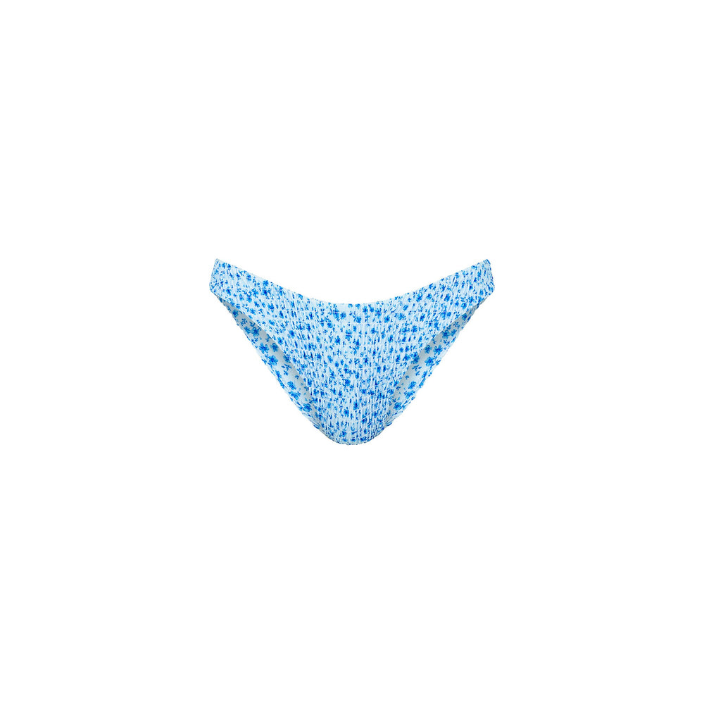 Shirred Minimal Full Coverage Bikini Bottom - Dream Flower