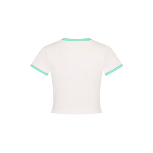 Printed Crop Baby Tee - Ocean Honey
