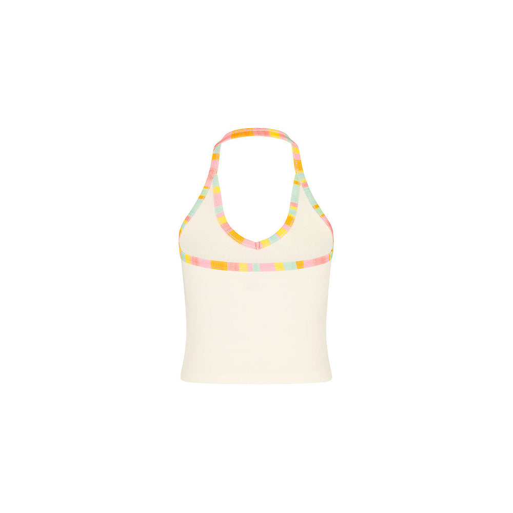 Printed Dip Halter Tank - Summer Sundae