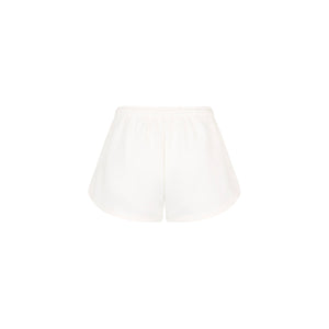 Embroidered Track Shorts - Whipped White