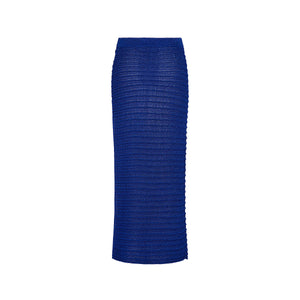 Metallic Knit Maxi Skirt - Blue Lagoon
