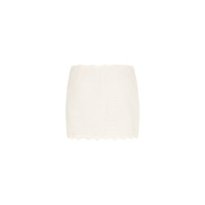 Scalloped Edge Knit Sarong - Whipped White