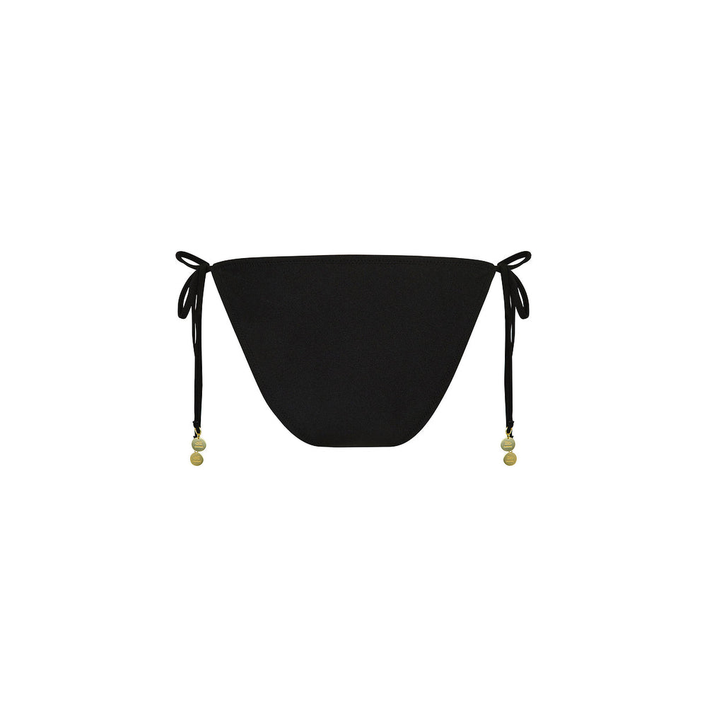 Full Coverage Tie Bikini Bottom - Twilight Black