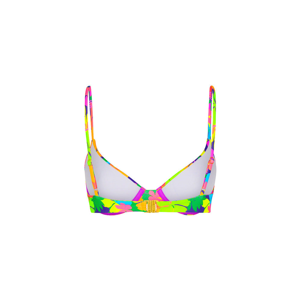 Slim Underwire Bra Bikini Top - Neon Sunset