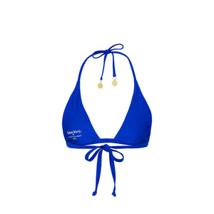 Gathered Stitch Bralette Bikini Top - Blue Lagoon