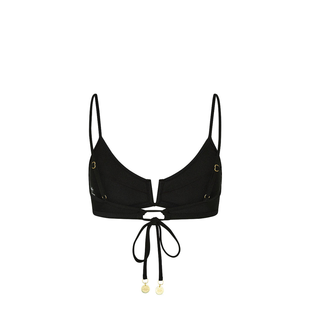 Bind Slim V Crop Bikini Top - Twilight Black