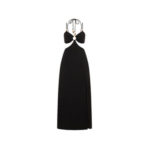 Beaded Cut Out Maxi Dress - Twilight Black