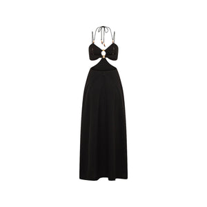 Beaded Cut Out Maxi Dress - Twilight Black