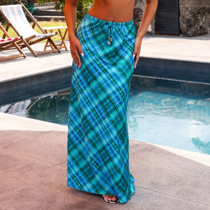 Bias Drawstring Maxi Skirt - Tropic Dip