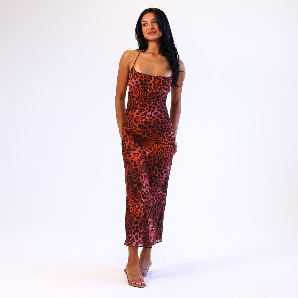 Chiffon Maxi Dress - Leopard Lasso