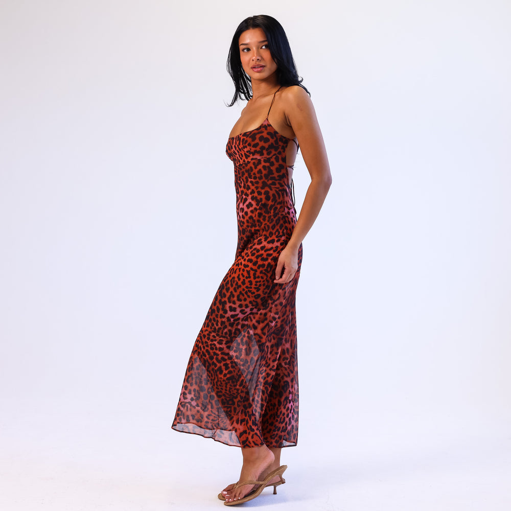Chiffon Maxi Dress - Leopard Lasso