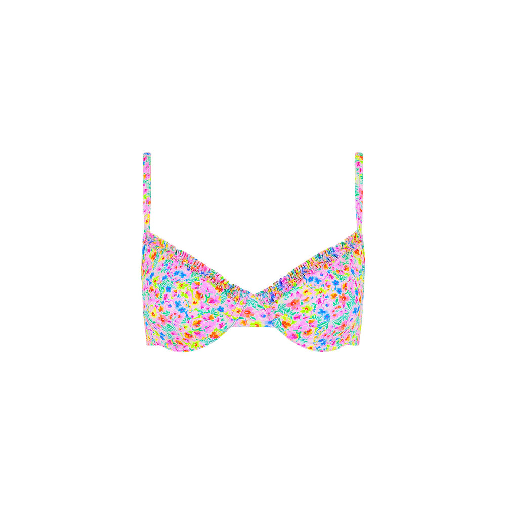 Double Ruffle Underwire Bikini Top - Moonflower