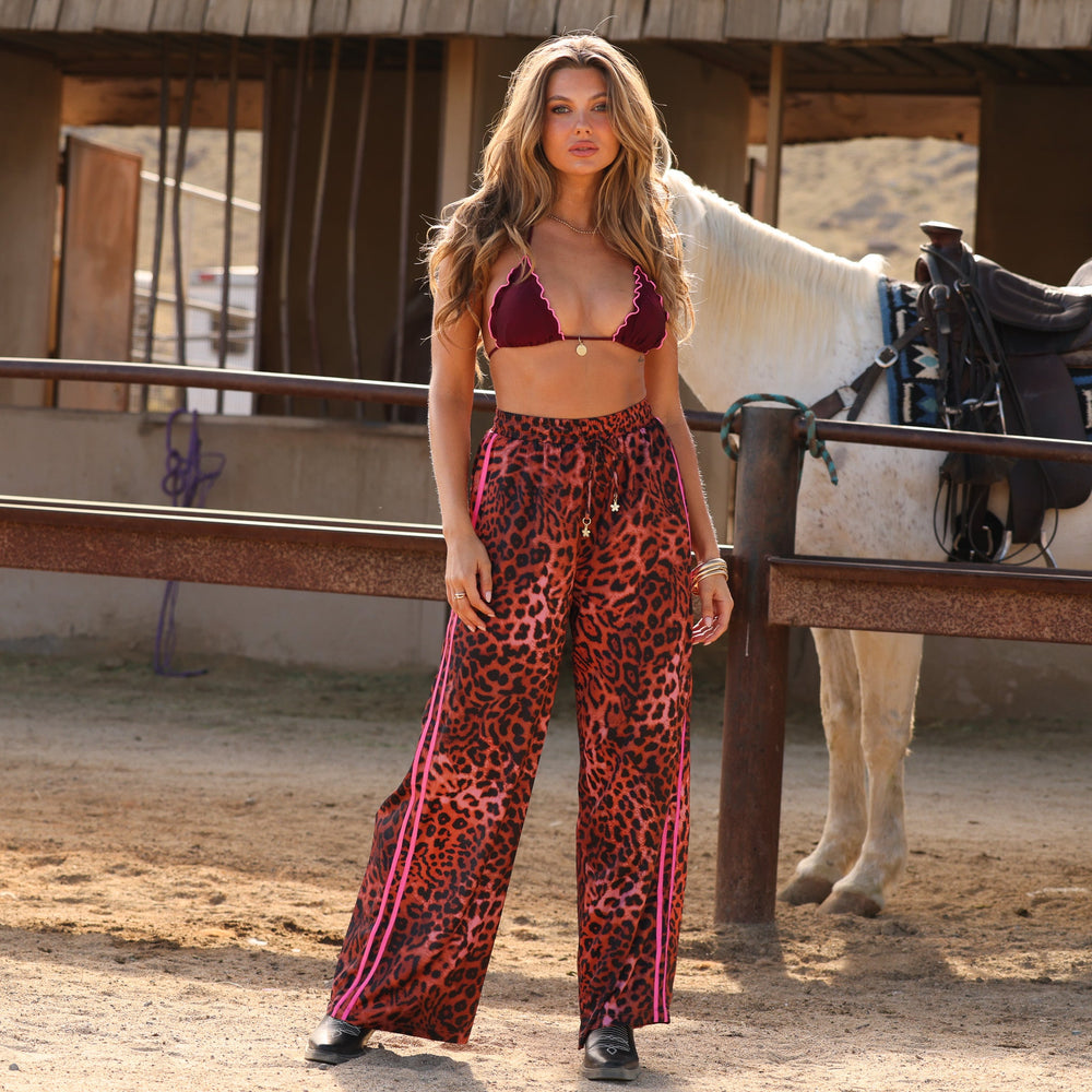 Drawstring Resort Pants - Leopard Lasso