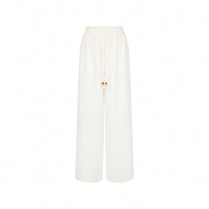 Drawstring Summer Pants - Whipped White