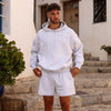 Embroidered Hoodie - Silver Stone