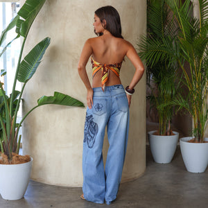 Embroidered Straight Leg Jean - Sun Drunk