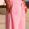Embroidered Track Pants - Powder Puff